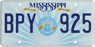 MS license plate BPY925