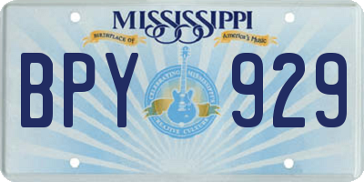 MS license plate BPY929