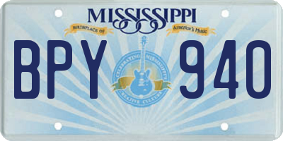 MS license plate BPY940
