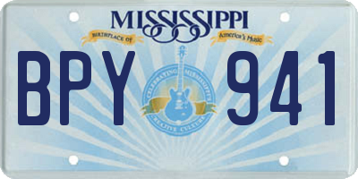 MS license plate BPY941