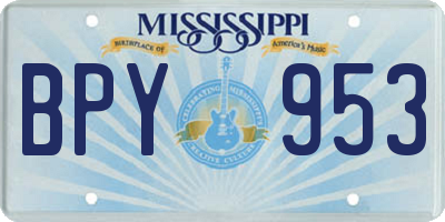 MS license plate BPY953