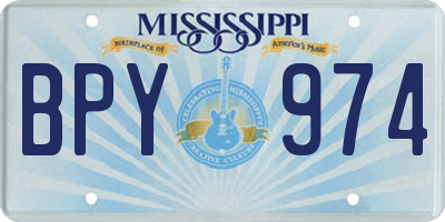 MS license plate BPY974