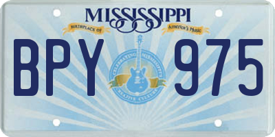 MS license plate BPY975