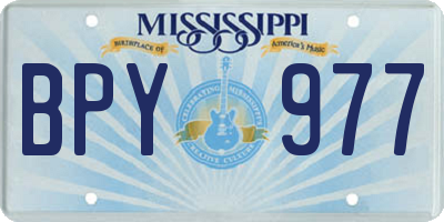 MS license plate BPY977