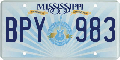 MS license plate BPY983