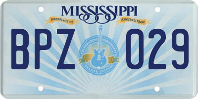 MS license plate BPZ029