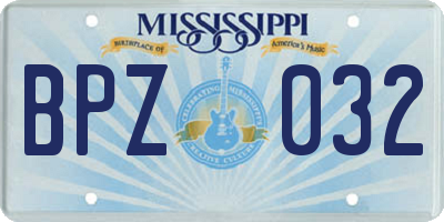 MS license plate BPZ032