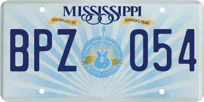 MS license plate BPZ054