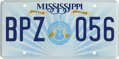 MS license plate BPZ056