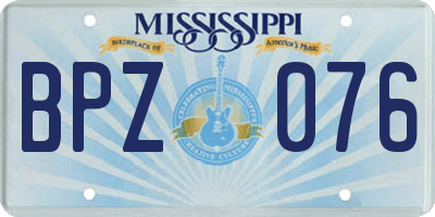 MS license plate BPZ076