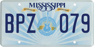 MS license plate BPZ079