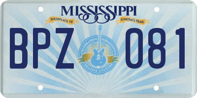 MS license plate BPZ081