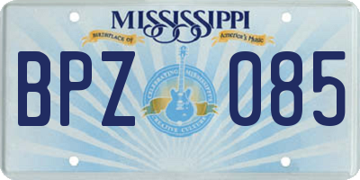 MS license plate BPZ085
