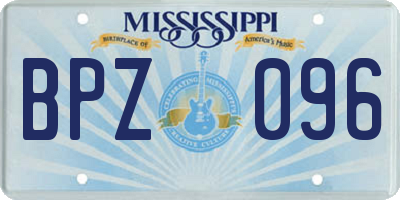 MS license plate BPZ096