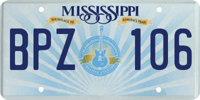 MS license plate BPZ106