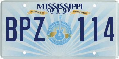 MS license plate BPZ114