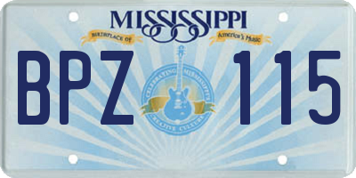 MS license plate BPZ115