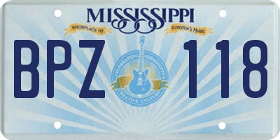 MS license plate BPZ118