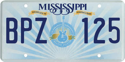 MS license plate BPZ125