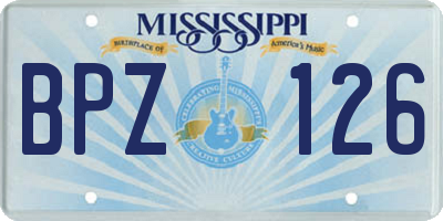 MS license plate BPZ126