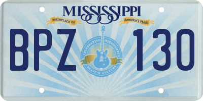 MS license plate BPZ130