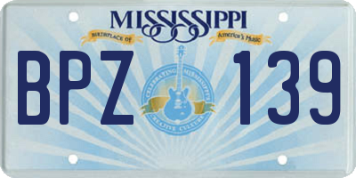 MS license plate BPZ139