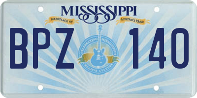 MS license plate BPZ140