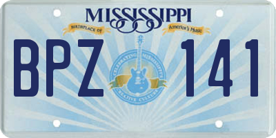 MS license plate BPZ141
