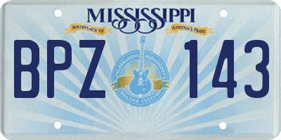 MS license plate BPZ143