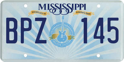 MS license plate BPZ145