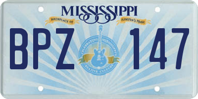 MS license plate BPZ147
