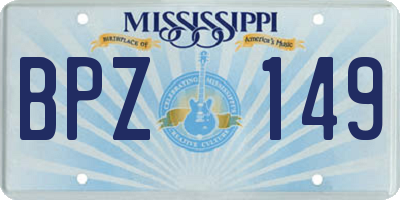 MS license plate BPZ149