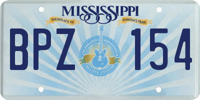 MS license plate BPZ154
