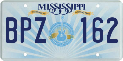MS license plate BPZ162