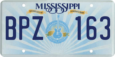 MS license plate BPZ163