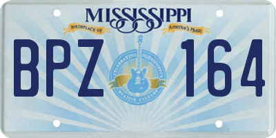 MS license plate BPZ164