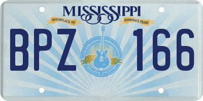 MS license plate BPZ166