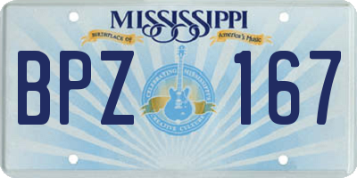 MS license plate BPZ167