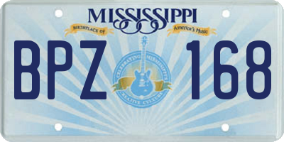 MS license plate BPZ168
