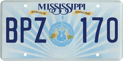 MS license plate BPZ170