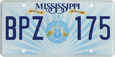 MS license plate BPZ175