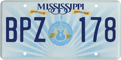 MS license plate BPZ178