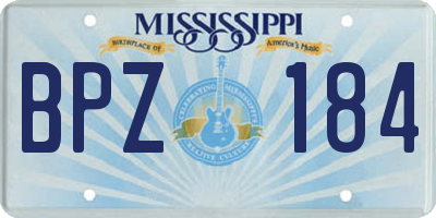 MS license plate BPZ184