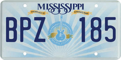 MS license plate BPZ185