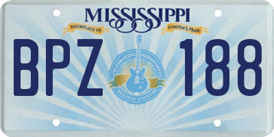 MS license plate BPZ188