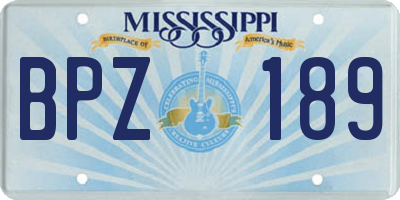 MS license plate BPZ189