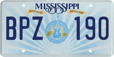 MS license plate BPZ190