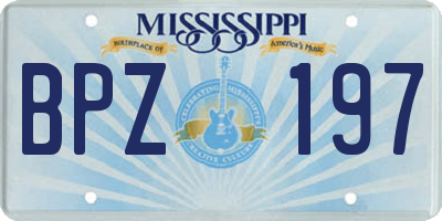 MS license plate BPZ197