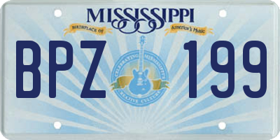 MS license plate BPZ199