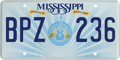 MS license plate BPZ236